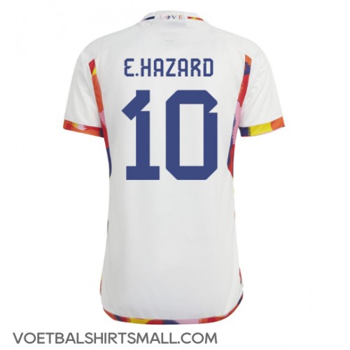België Eden Hazard #10 Voetbalkleding Uitshirt WK 2022 Korte Mouwen